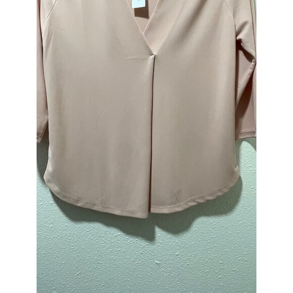 Ann Taylor Factory Blush V Neck Blouse Womens Medium 3/4 Sleeve NWT - Picture 4 of 13
